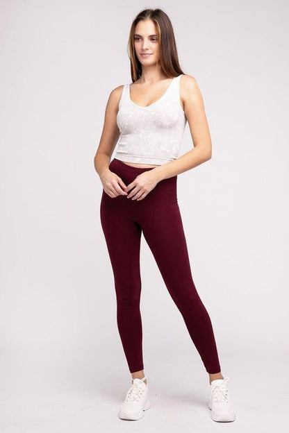 ZENANA Premium Cotton Full-Length Leggings - us.meeeshop