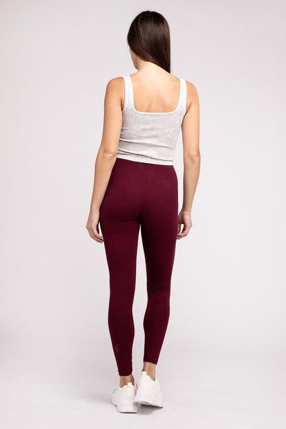 ZENANA Premium Cotton Full-Length Leggings - us.meeeshop