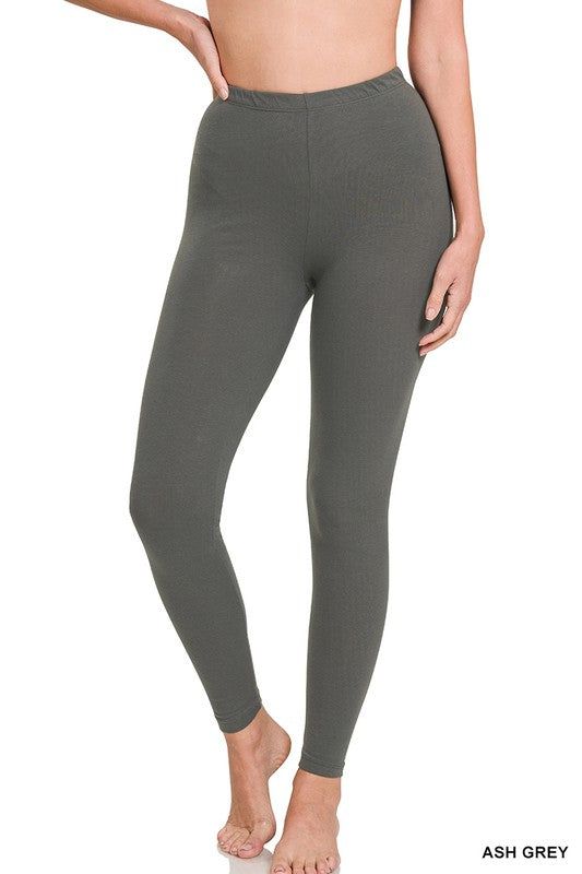 ZENANA Premium Cotton Full-Length Leggings - us.meeeshop