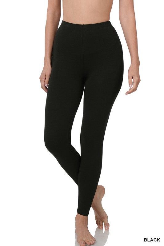 ZENANA Premium Cotton Full-Length Leggings - us.meeeshop