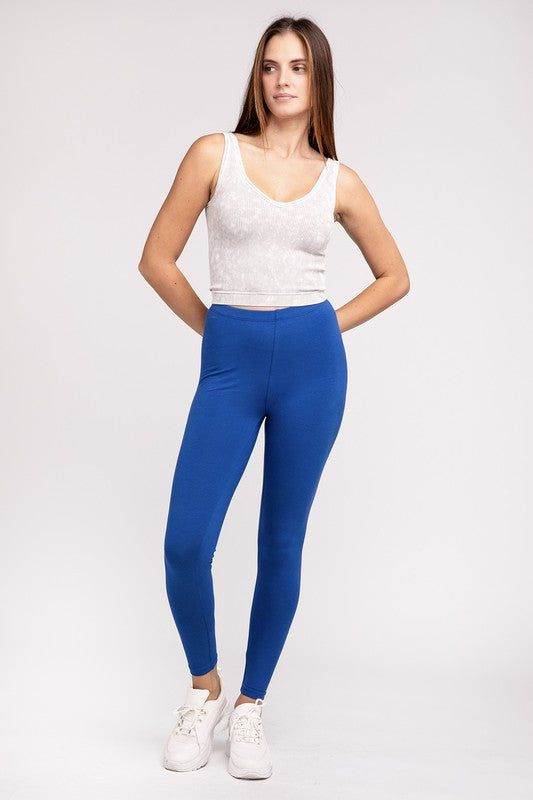 ZENANA Premium Cotton Full-Length Leggings - us.meeeshop