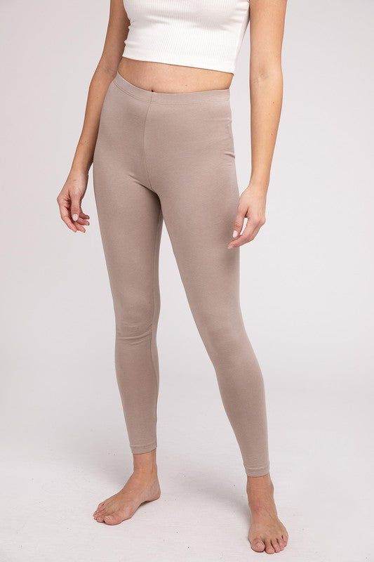 ZENANA Premium Cotton Full-Length Leggings - us.meeeshop