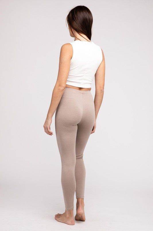 ZENANA Premium Cotton Full-Length Leggings - us.meeeshop