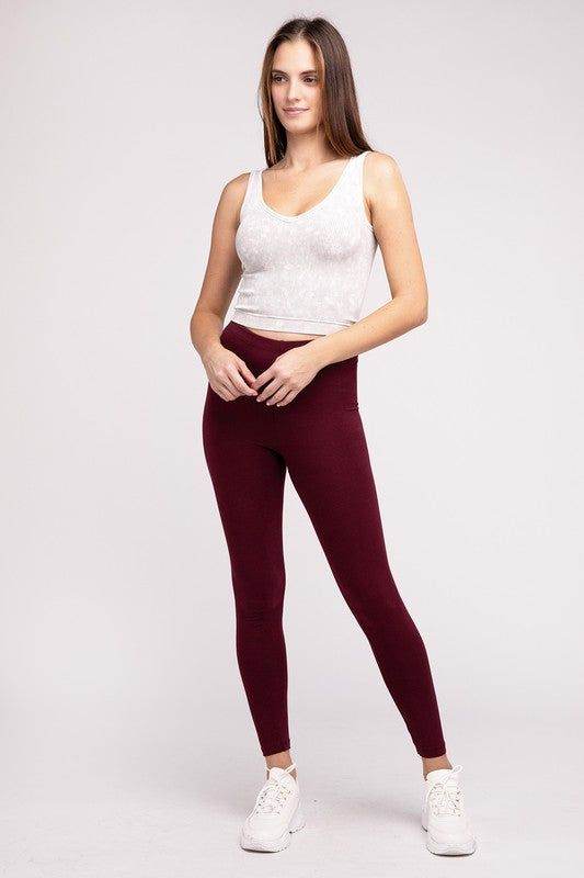 ZENANA Premium Cotton Full-Length Leggings - us.meeeshop