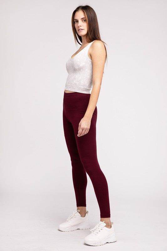 ZENANA Premium Cotton Full-Length Leggings - us.meeeshop