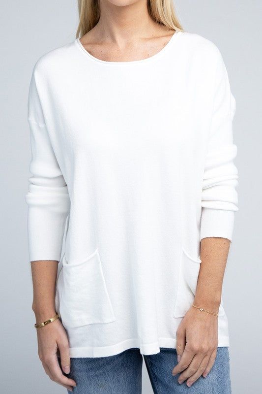 ZENANA | Viscose Front Pockets Sweater - us.meeeshop