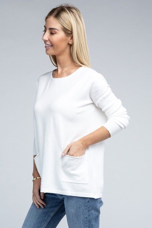 ZENANA | Viscose Front Pockets Sweater - us.meeeshop