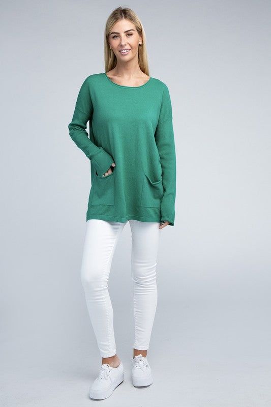 ZENANA | Viscose Front Pockets Sweater - us.meeeshop