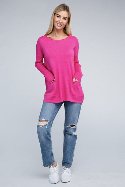 ZENANA | Viscose Front Pockets Sweater - us.meeeshop