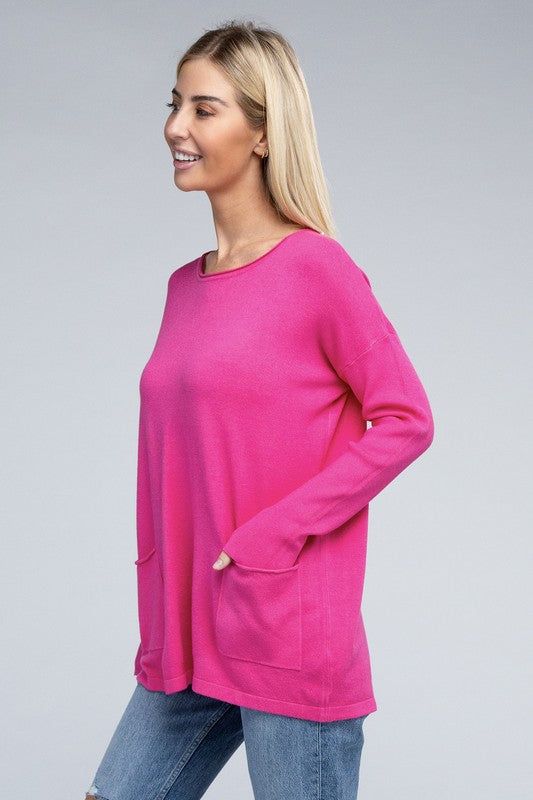 ZENANA | Viscose Front Pockets Sweater - us.meeeshop