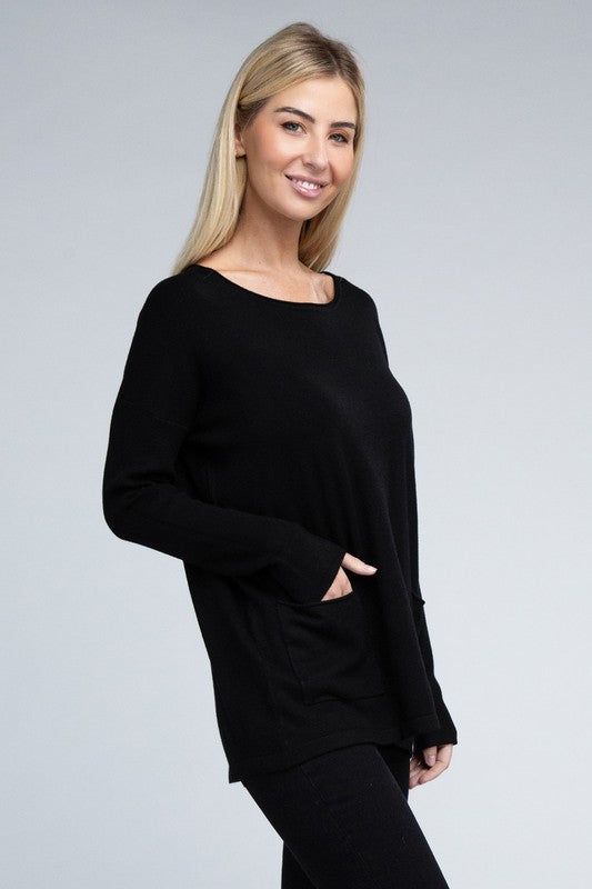 ZENANA | Viscose Front Pockets Sweater - us.meeeshop