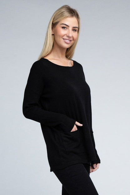 ZENANA | Viscose Front Pockets Sweater - us.meeeshop