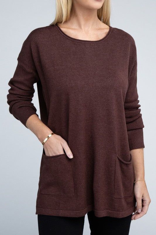 ZENANA | Viscose Front Pockets Sweater - us.meeeshop