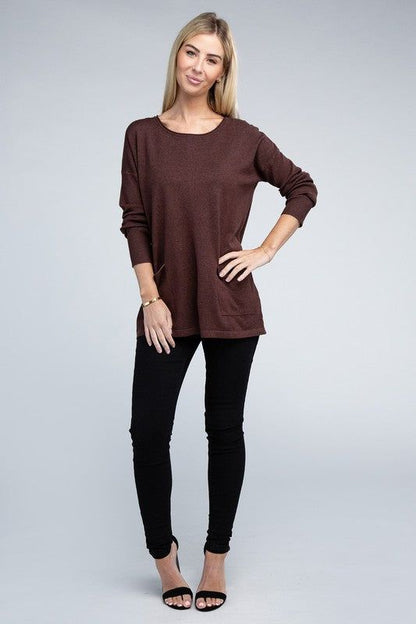 ZENANA | Viscose Front Pockets Sweater - us.meeeshop