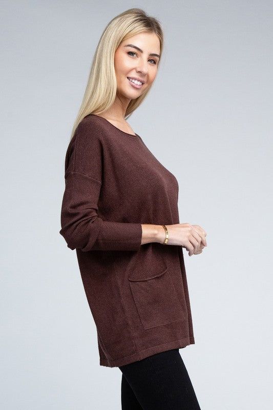 ZENANA | Viscose Front Pockets Sweater - us.meeeshop