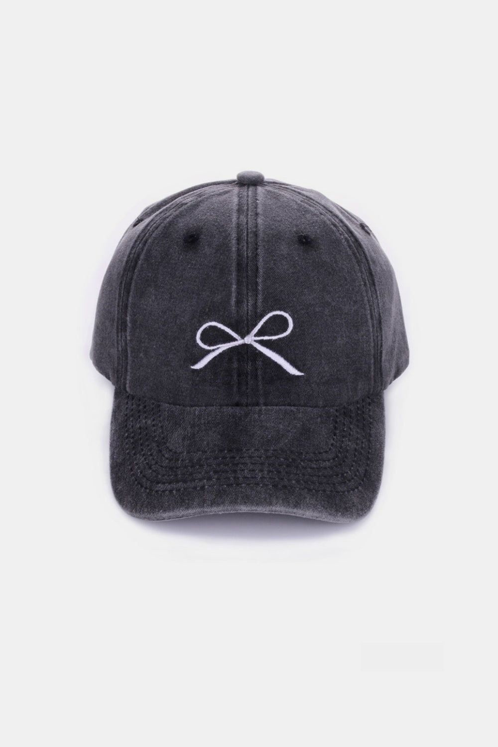 Zenana Bow Embroidered Washed Cotton Caps us.meeeshop - 