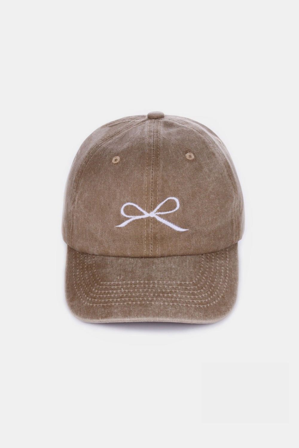 Zenana Bow Embroidered Washed Cotton Caps us.meeeshop - 