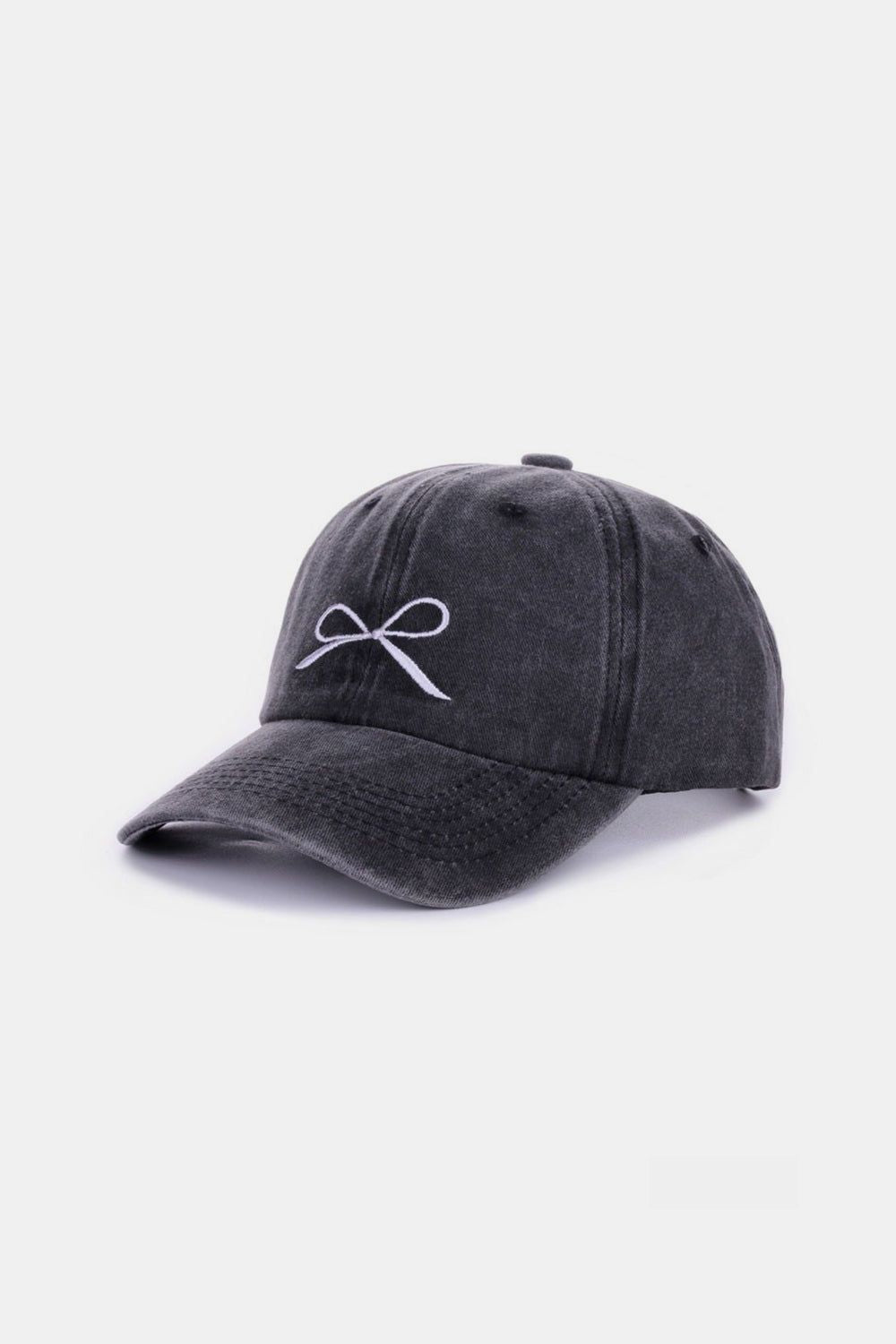 Zenana Bow Embroidered Washed Cotton Caps us.meeeshop - 