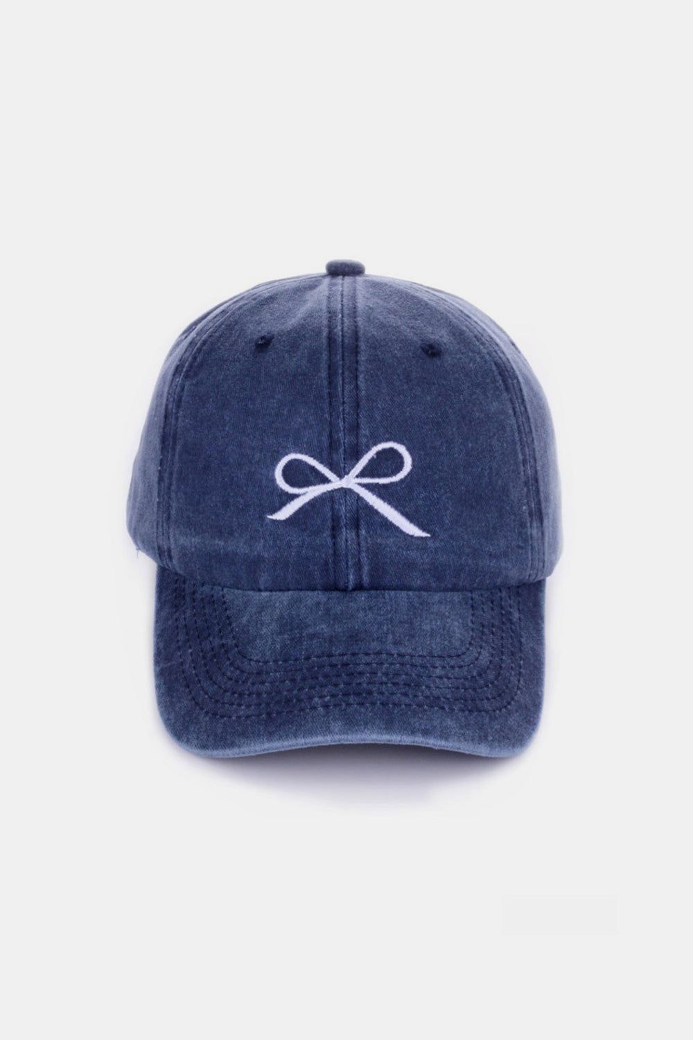 Zenana Bow Embroidered Washed Cotton Caps us.meeeshop - 