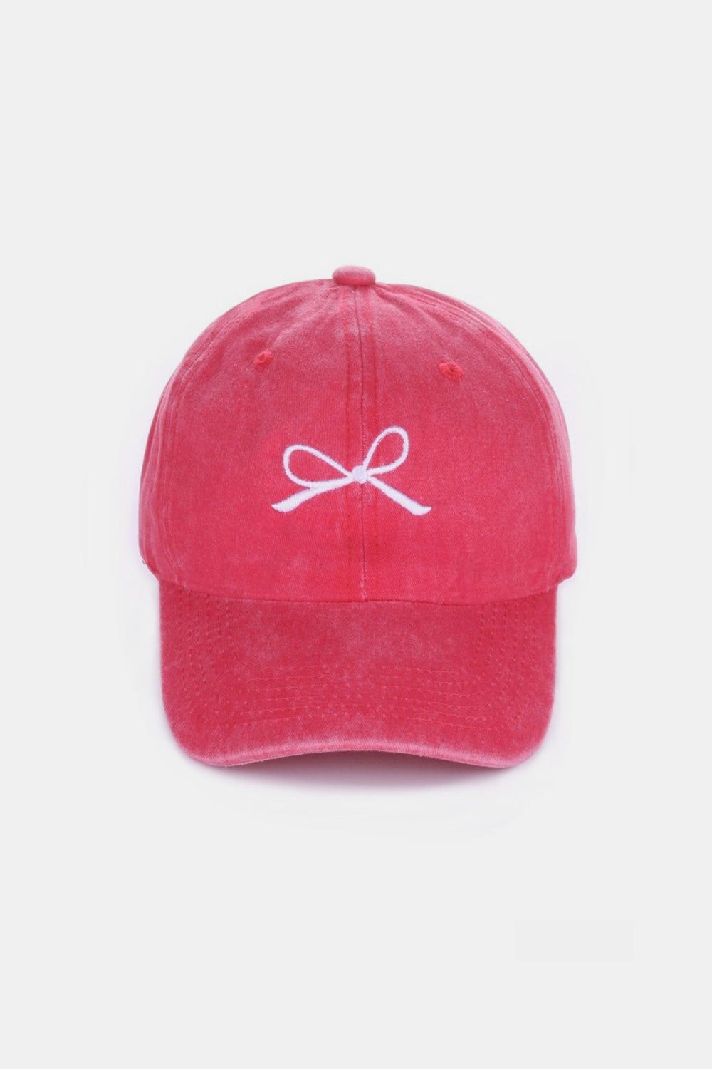 Zenana Bow Embroidered Washed Cotton Caps us.meeeshop - 