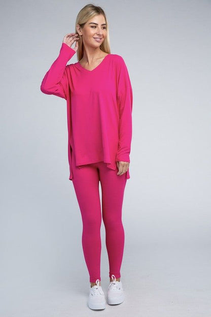 Zenana Brushed DTY Microfiber Loungewear Set us.meeeshop - Outfit Sets