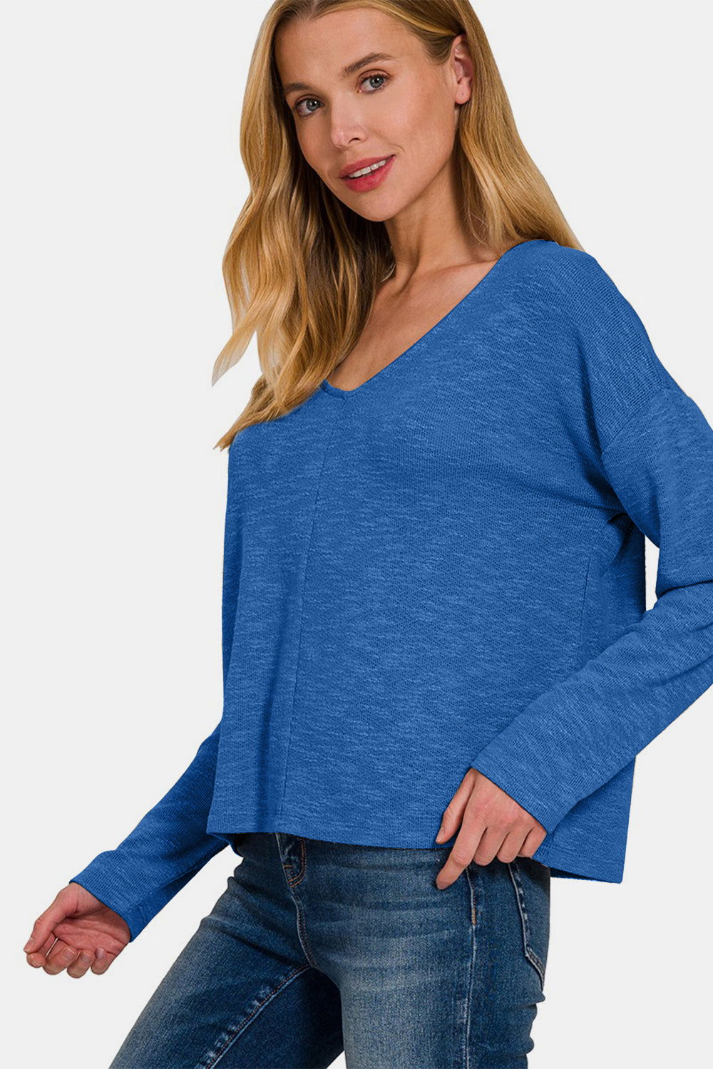 Zenana Dropped Shoulder Long Sleeve T-Shirt us.meeeshop - 