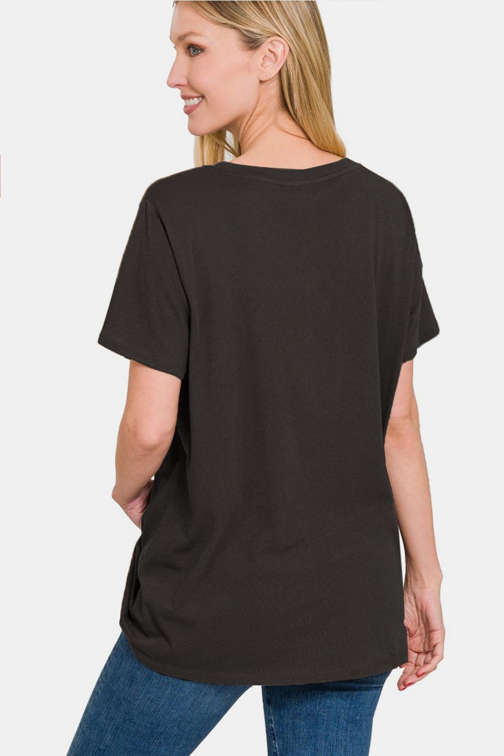 Zenana Full Size V-Neck Short Sleeve T-Shirt us.meeeshop - 