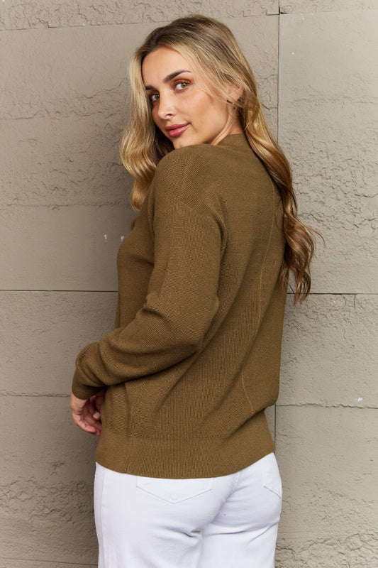 Zenana | Kiss Me Tonight Full Size Button Down Cardigan in Olive | us.meeeshop