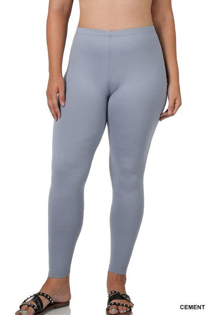 Zenana Plus Brushed Dty Microfiber Full Length Leggings us.meeeshop - 