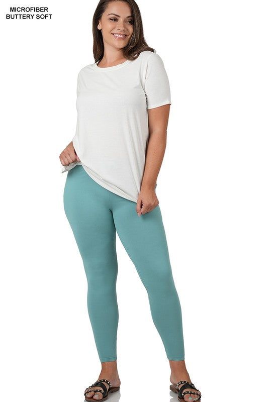 Zenana Plus Brushed Dty Microfiber Full Length Leggings us.meeeshop - 