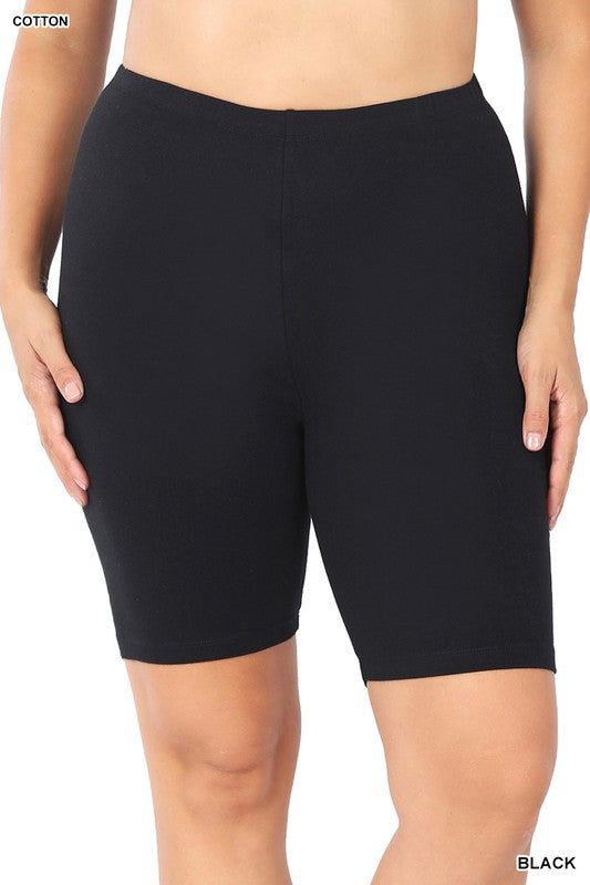 Zenana Plus Premium Cotton Biker Shorts us.meeeshop - 