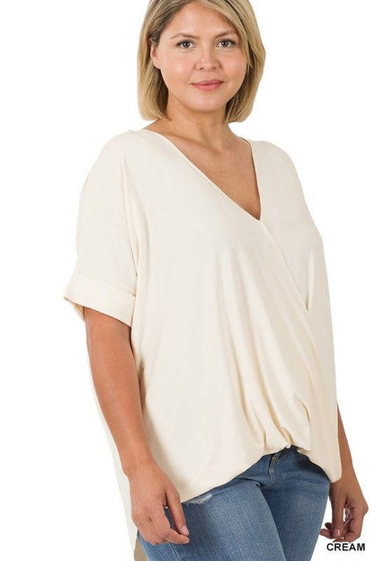 Zenana Plus Rayon Span Crepe Layered Look Top us.meeeshop - 