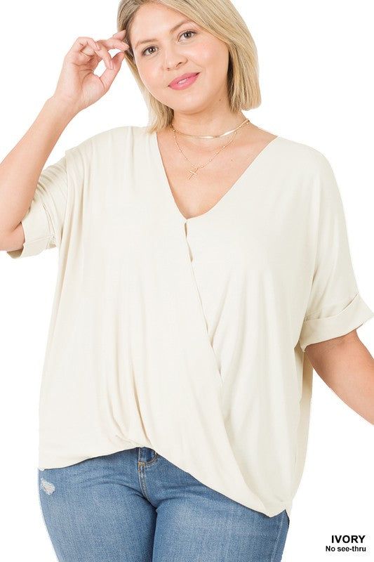 Zenana Plus Rayon Span Crepe Layered Look Top us.meeeshop - 