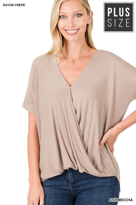 Zenana Plus Rayon Span Crepe Layered Look Top us.meeeshop - 