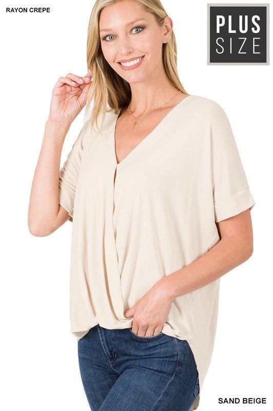 Zenana Plus Rayon Span Crepe Layered Look Top us.meeeshop - 