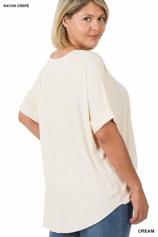 Zenana Plus Rayon Span Crepe Layered Look Top us.meeeshop - 