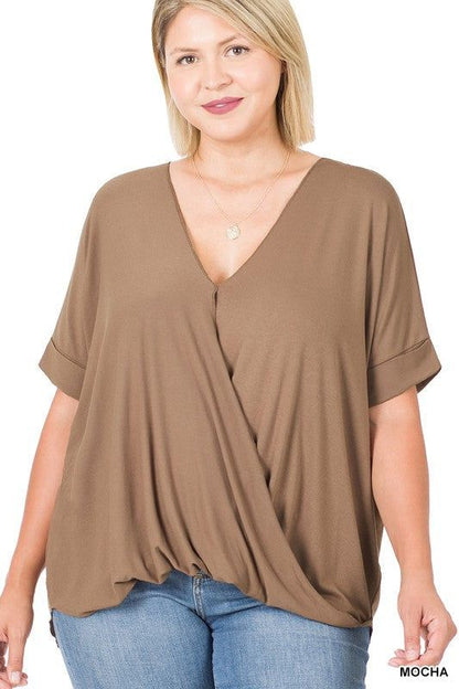 Zenana Plus Rayon Span Crepe Layered Look Top us.meeeshop - 