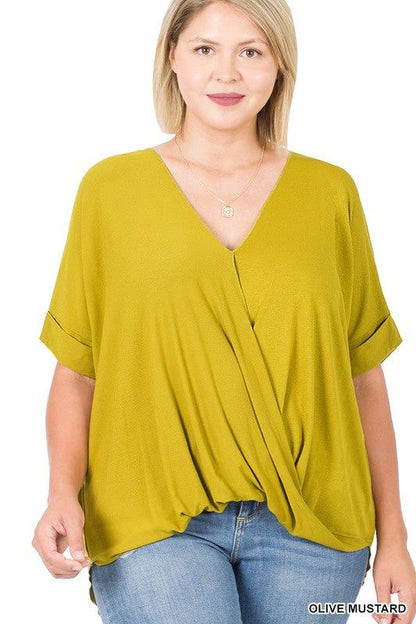 Zenana Plus Rayon Span Crepe Layered Look Top us.meeeshop - 