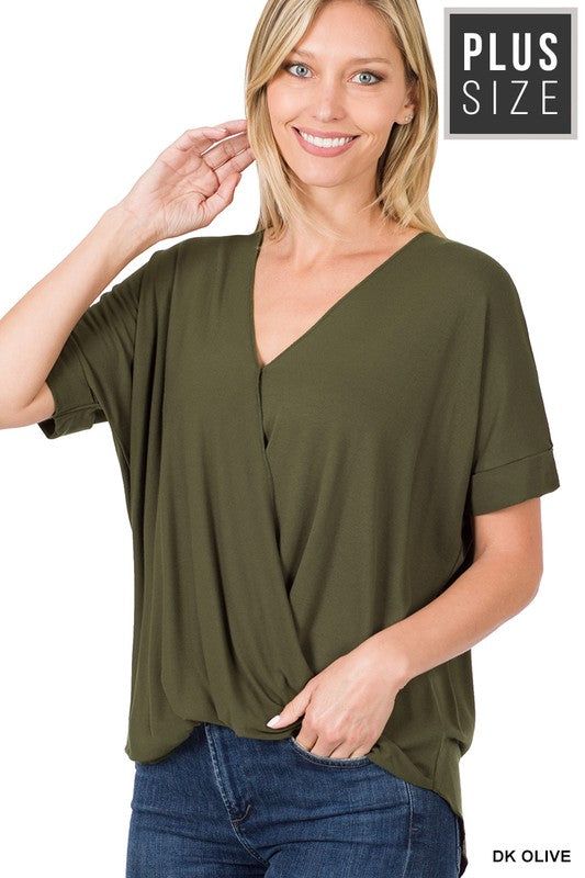 Zenana Plus Rayon Span Crepe Layered Look Top us.meeeshop - 