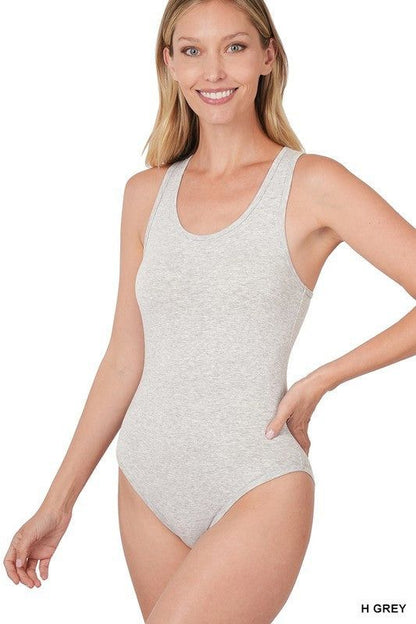 Zenana Premium Cotton Racer Back Tank Bodysuit us.meeeshop - 