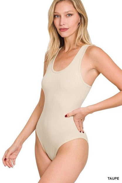 Zenana Premium Cotton Racer Back Tank Bodysuit us.meeeshop - 