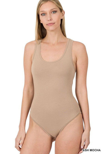 Zenana Premium Cotton Racer Back Tank Bodysuit us.meeeshop - 