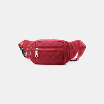 Zenana Quilted Multi Pocket Waist Belt Bag us.meeeshop - 