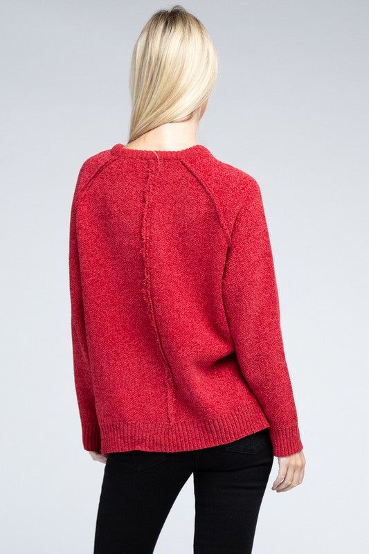 Zenana Raglan Chenille Sweater us.meeeshop - 