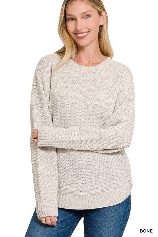 Zenana Round Neck Basic Sweater us.meeeshop - 