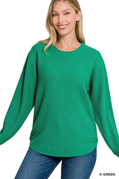 Zenana Round Neck Basic Sweater us.meeeshop - 