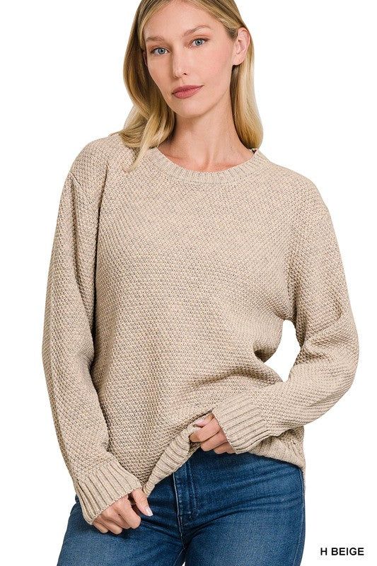 Zenana Round Neck Basic Sweater us.meeeshop - 