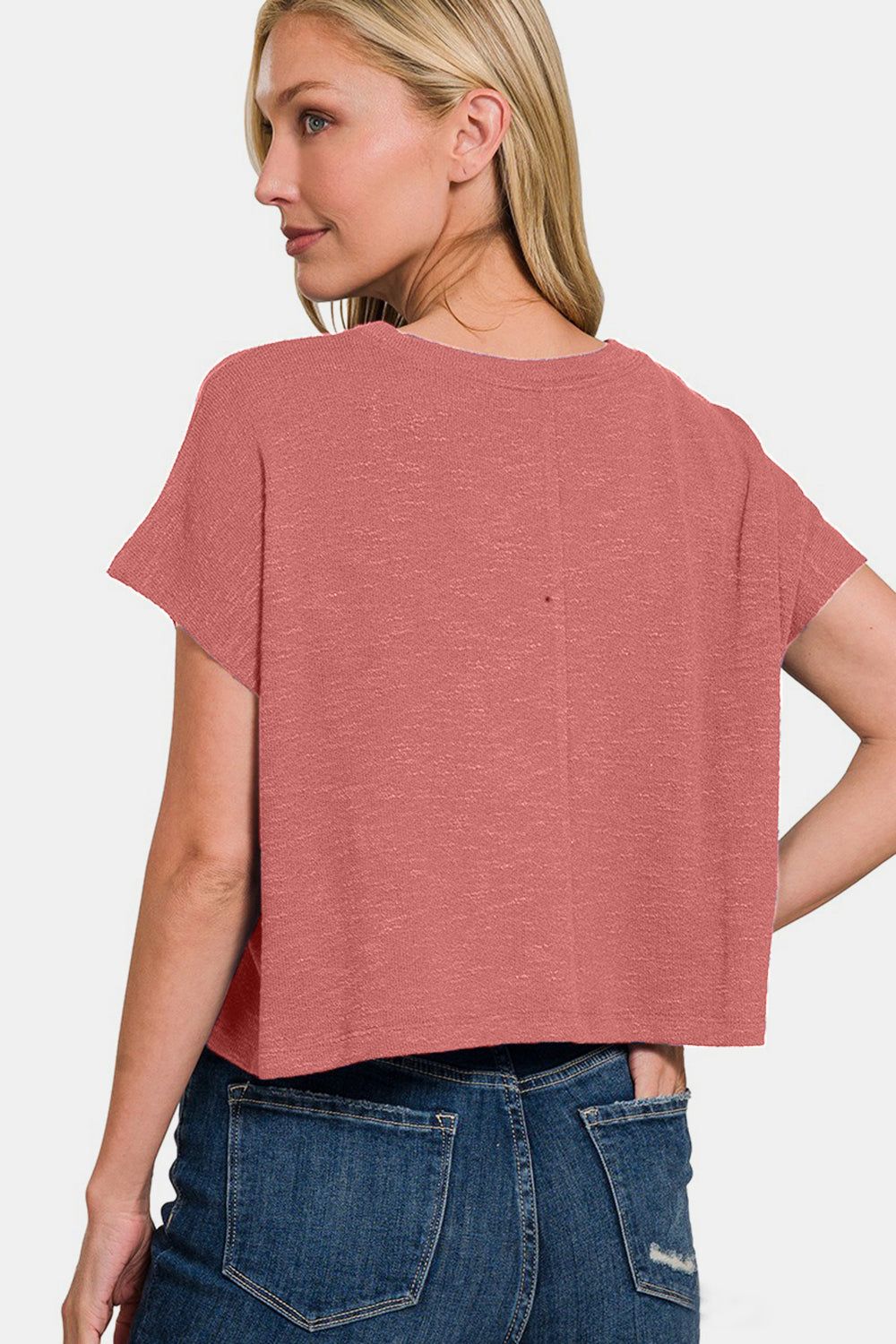 Zenana Round Neck Short Sleeve T-Shirt us.meeeshop - 