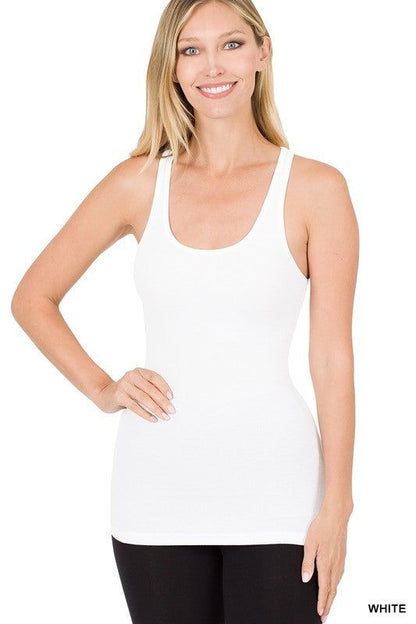 Zenana STRETCHY RIBBED KNIT RACERBACK TANK us.meeeshop - Shirts & Tops