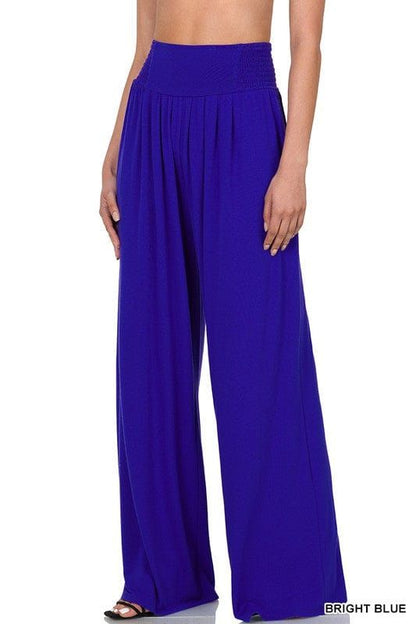 Zenana Smocked Waist Wide Leg Pants us.meeeshop - Pants